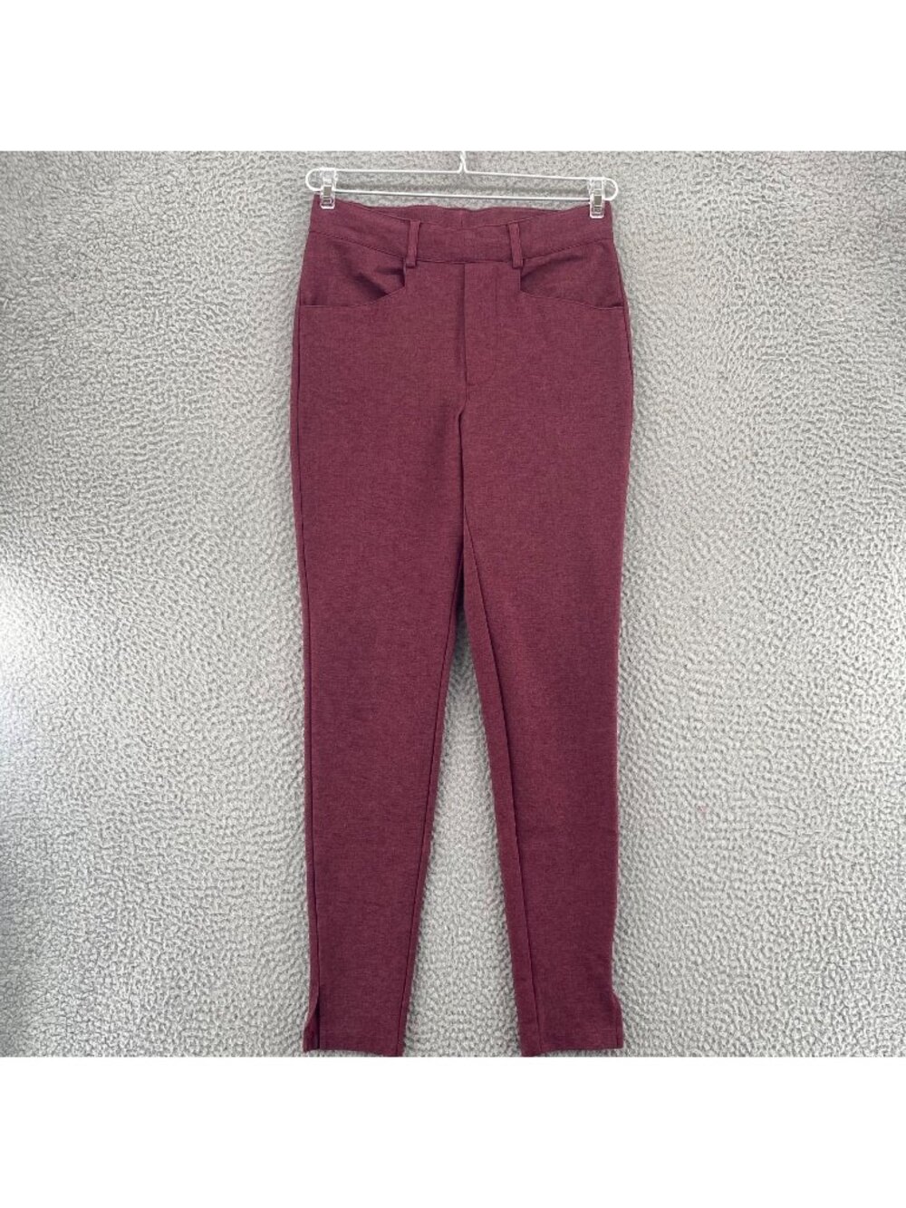 Grace & Lace Pants Womens 2 4 Burgundy Red  Ponte Knit Stretch Jeggings Pull On